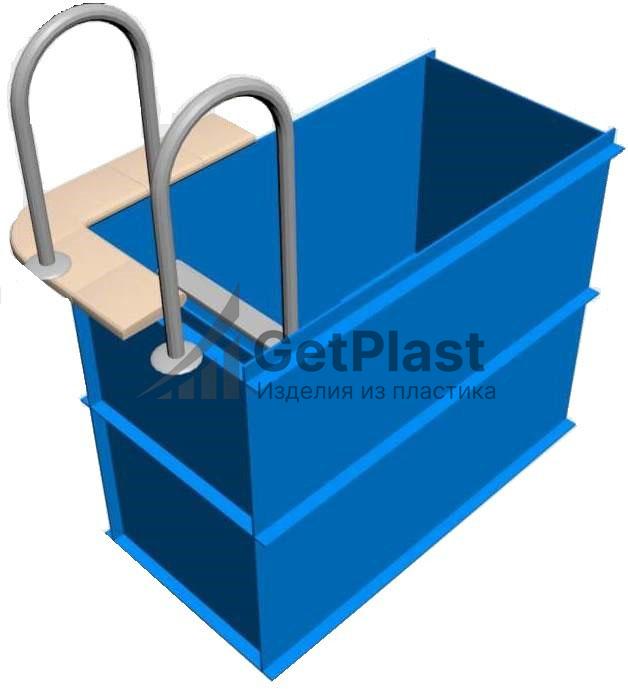 Купель 1,5х0,8х1м из полипропилена